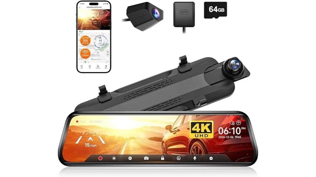 4k gps rearview camera