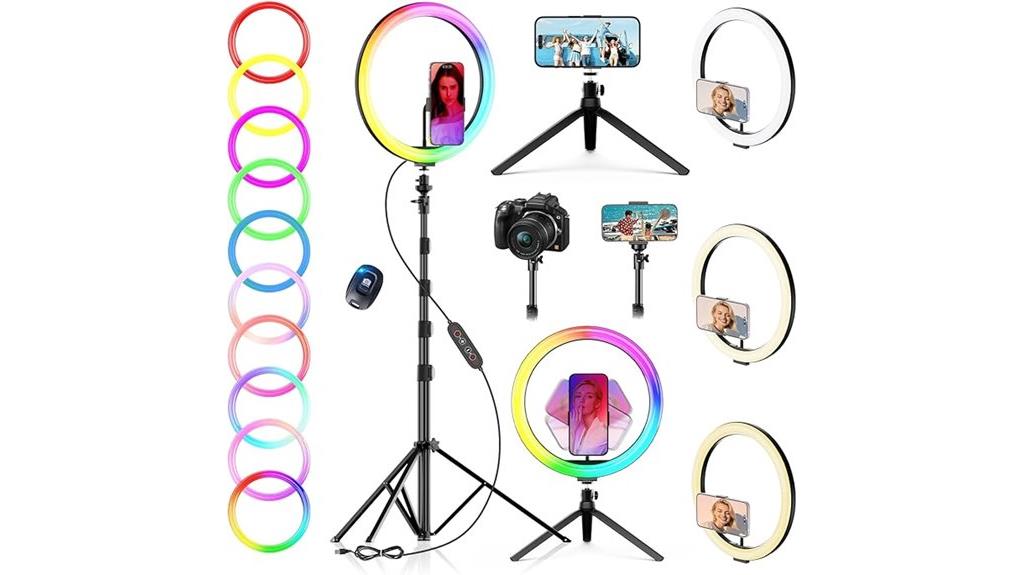 adjustable selfie ring light