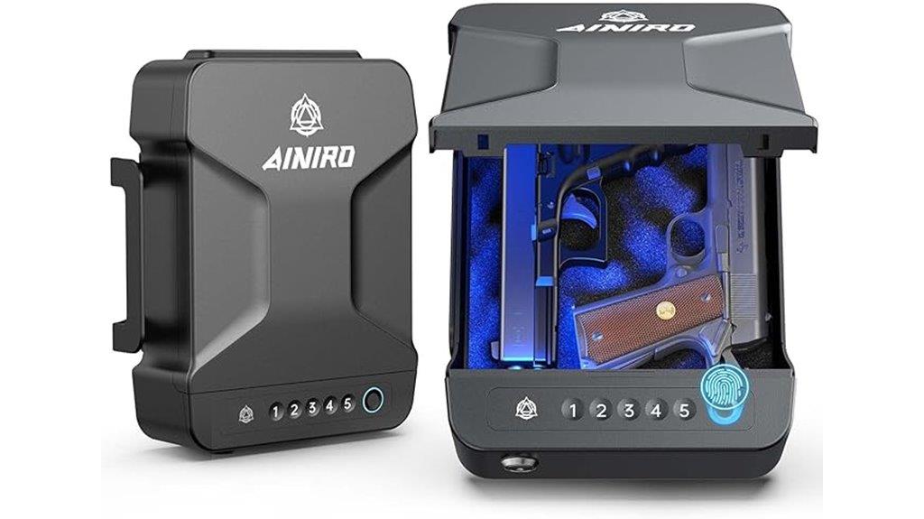 biometric pistol safe with keypad