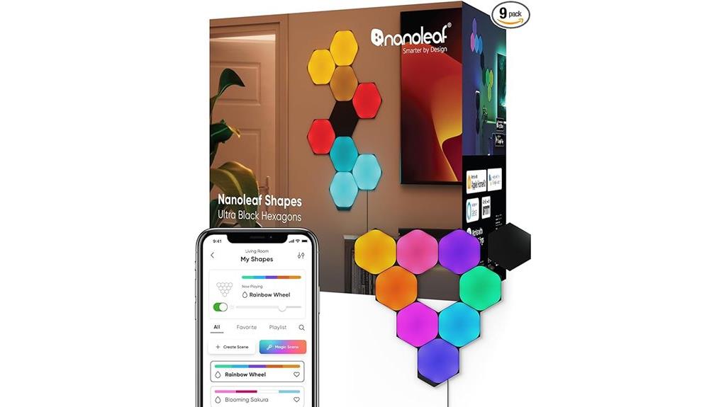 colorful hexagon wall panels
