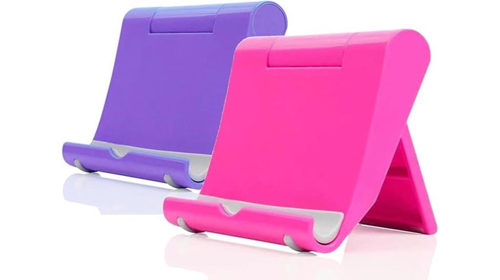 dual pink purple phone holders