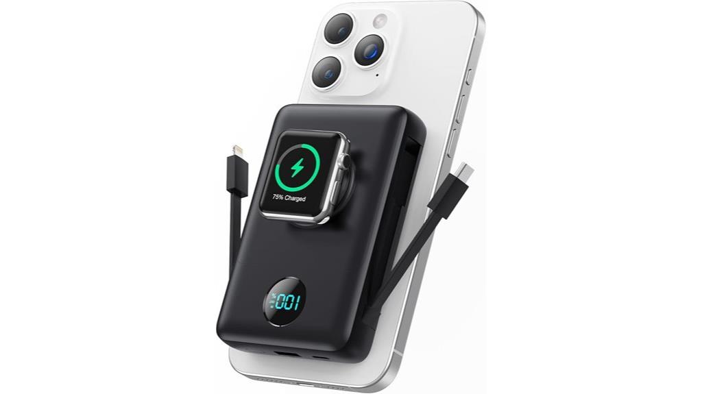 magnetic portable charger with cables