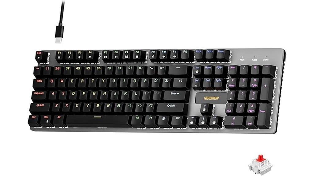 mechanical keyboard with rainbow backlight