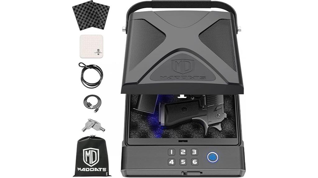 portable biometric pistol safe