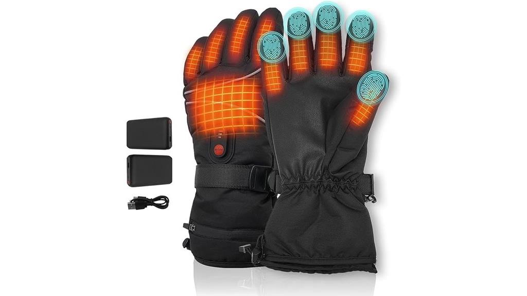 rechargeable waterproof heating gloves