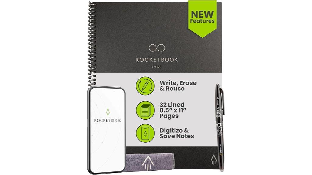 reusable black spiral notebook