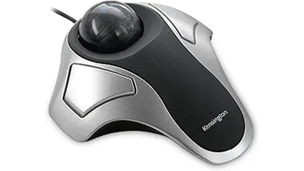 silver black trackball mouse