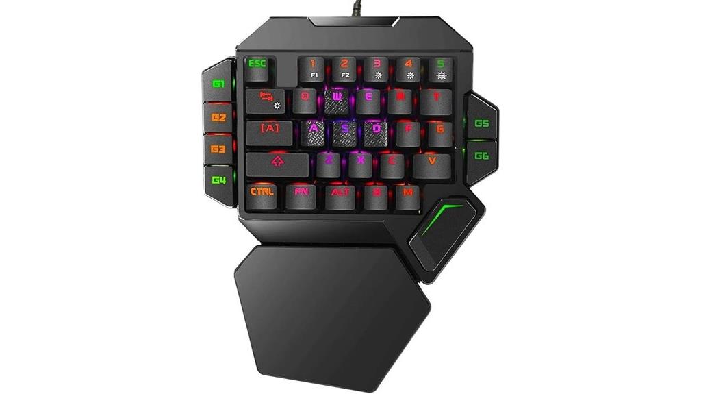 single hand rgb mechanical keyboard
