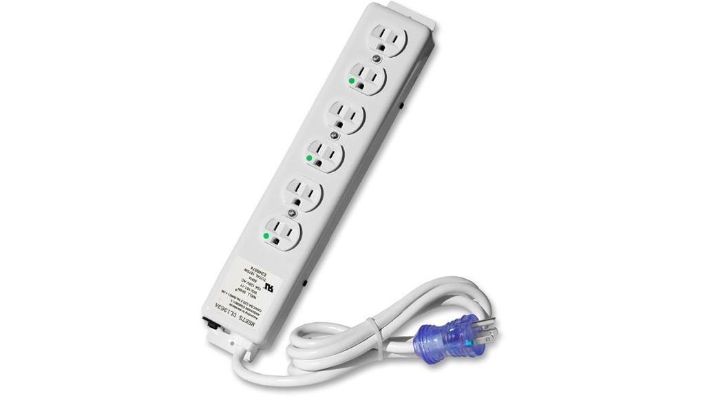 six outlet hospital power strip