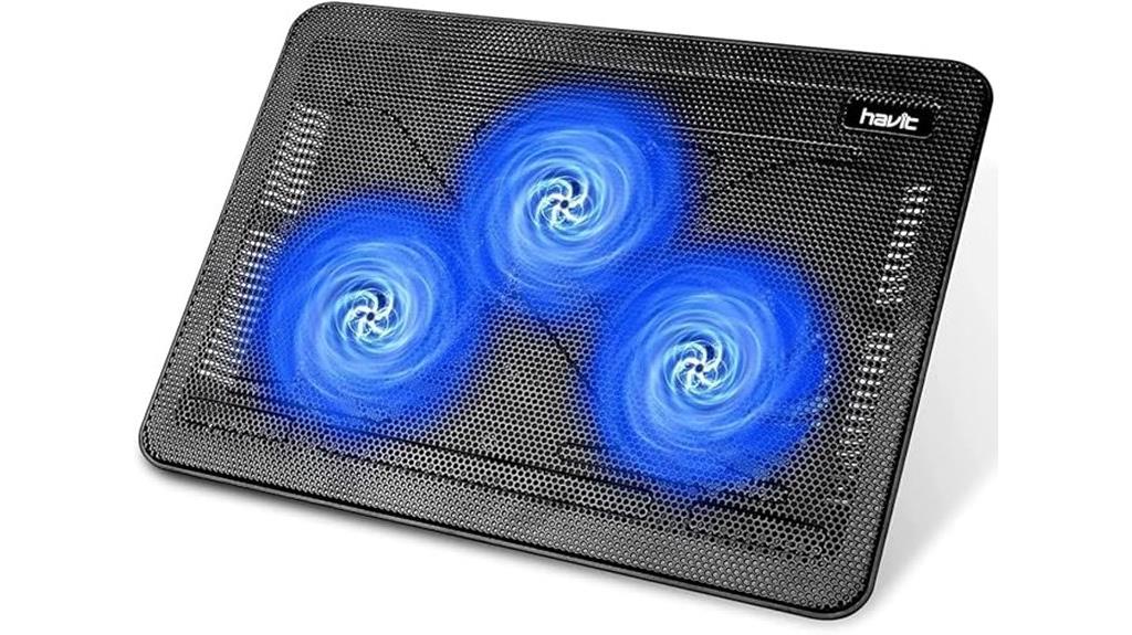 three fan laptop cooling pad