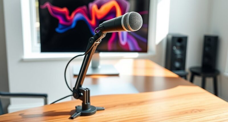 top desk mounted mic arms