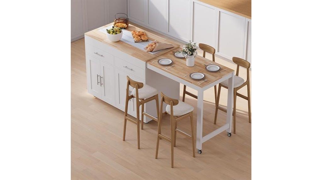 78 inch extendable rolling kitchen island