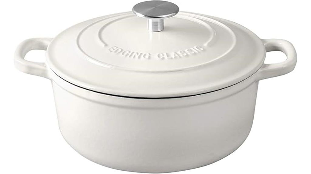 7 quart white cast iron