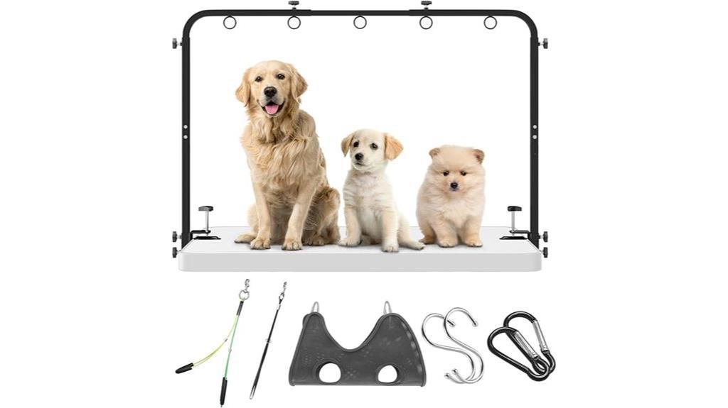 adjustable grooming arm clamp