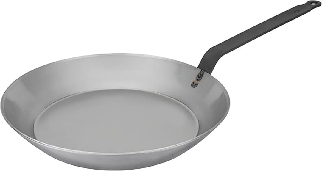 black carbon steel frying pan
