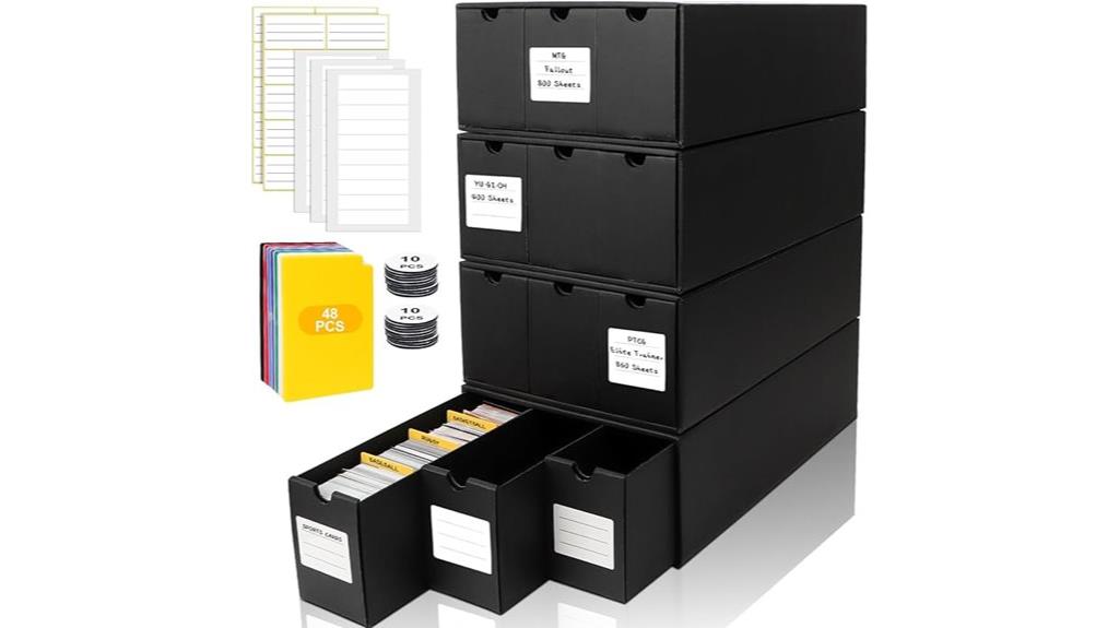 card storage box with dividers