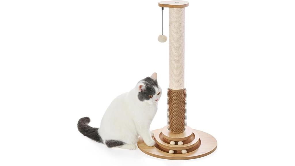 cat scratching post with ball
