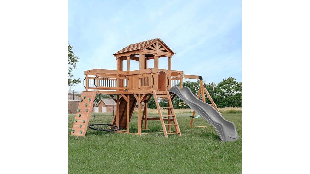 cedar wood swing set