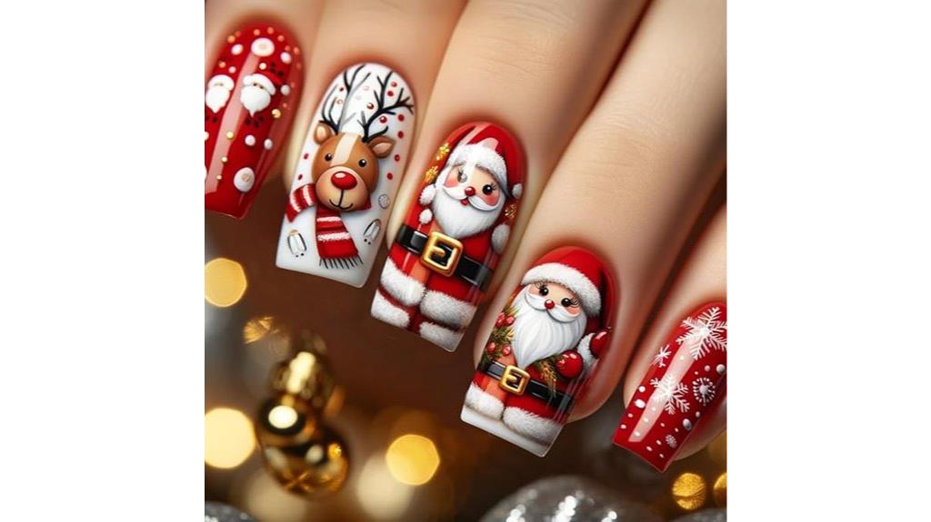 christmas red nails pack