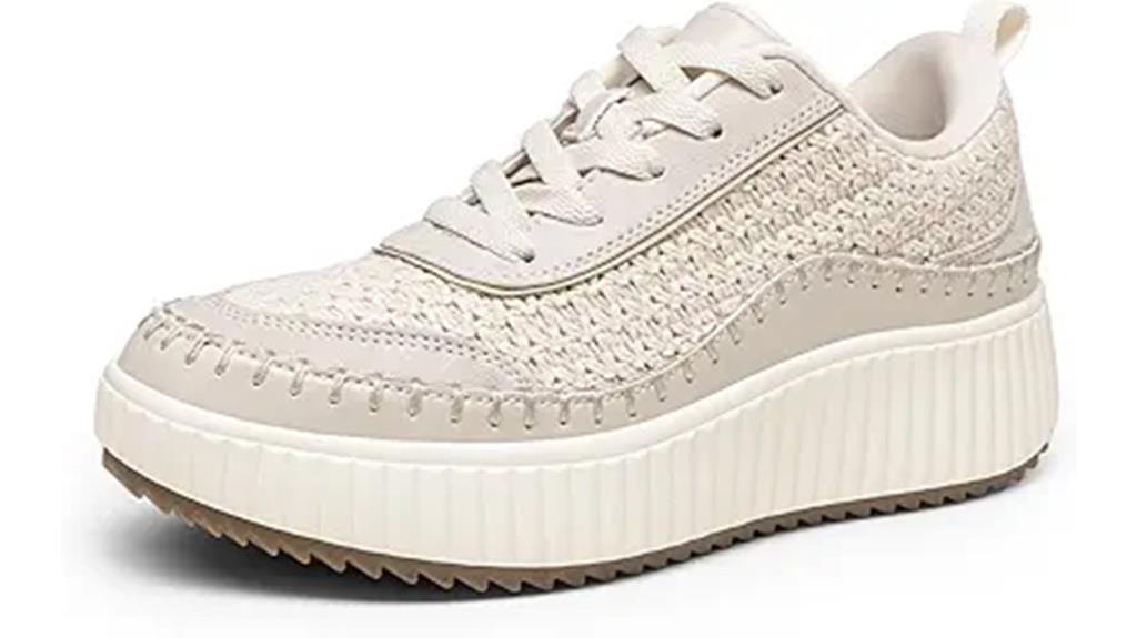 chunky tweed platform sneakers