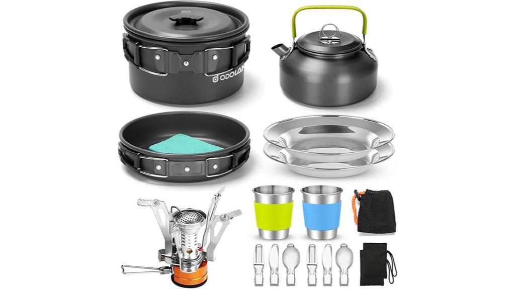 compact camping cooking set