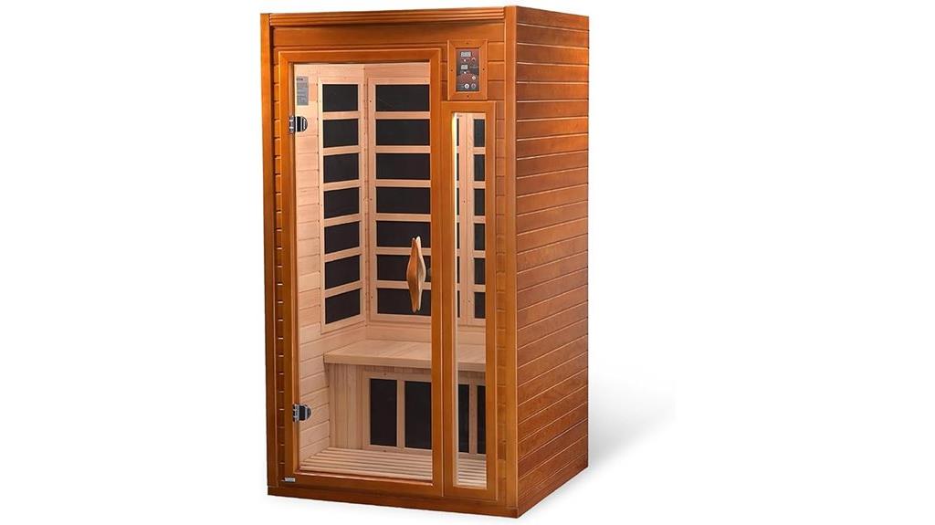 compact infrared sauna with speakers
