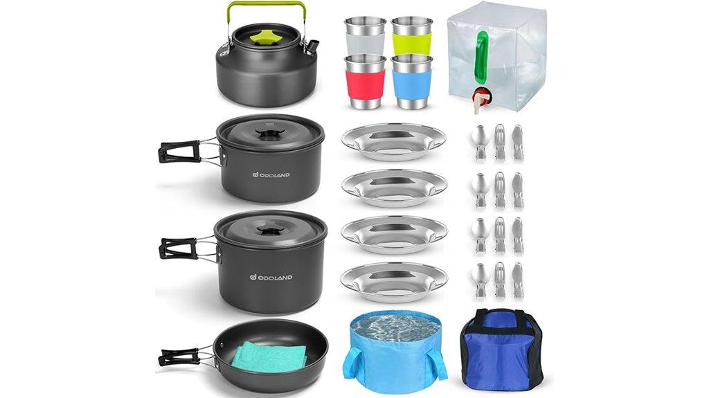 complete 29 piece camping cookware