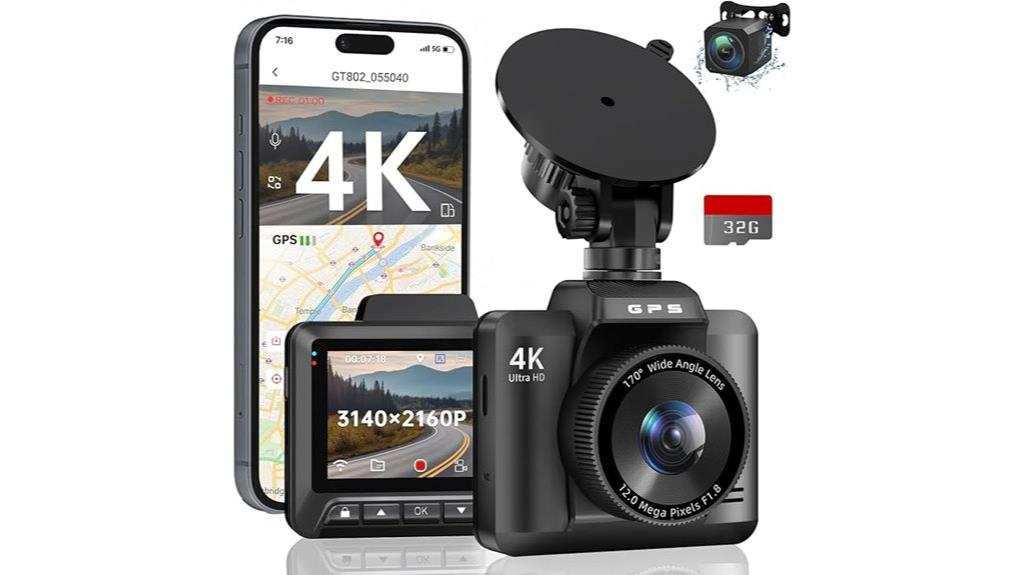 dual 4k 1080p dash cameras