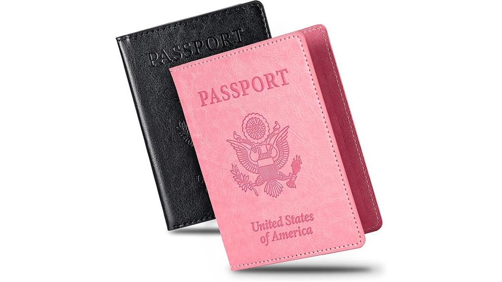 dual slim pu passport wallet