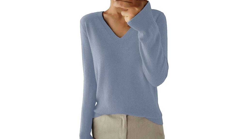 elegant cashmere v neck sweaters