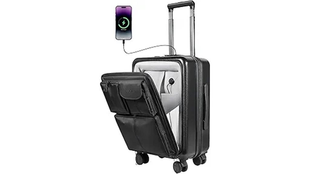 expandable luggage with usb