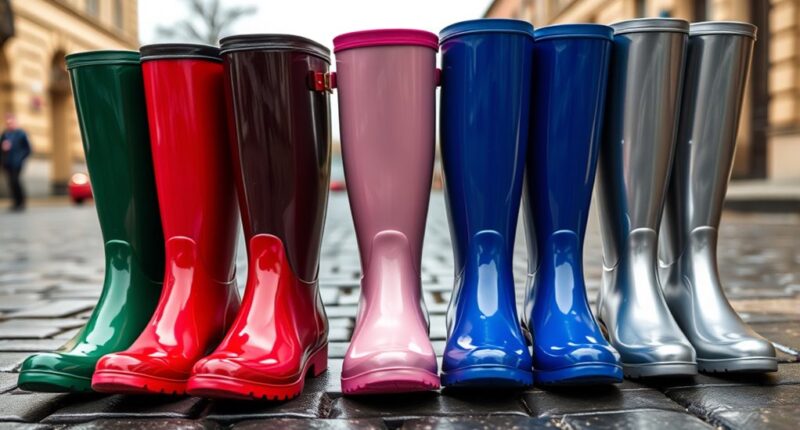 fashionable waterproof rain boots
