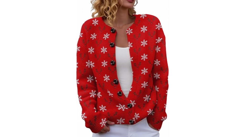 festive women s knitted sweater