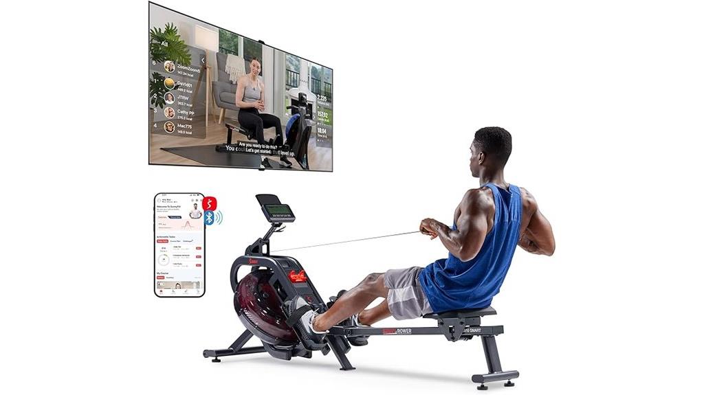 foldable rowing machine with extended slide