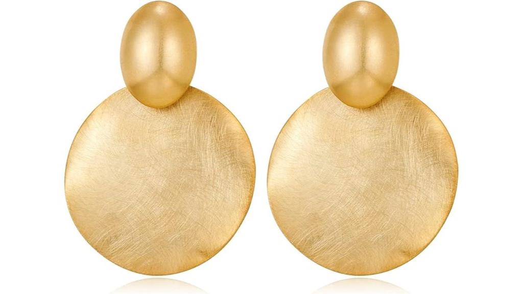 gold large disc earrings