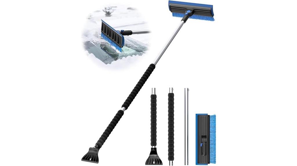 ice scraper with pivoting brush