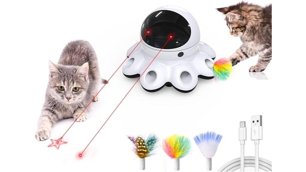 interactive laser feather toy