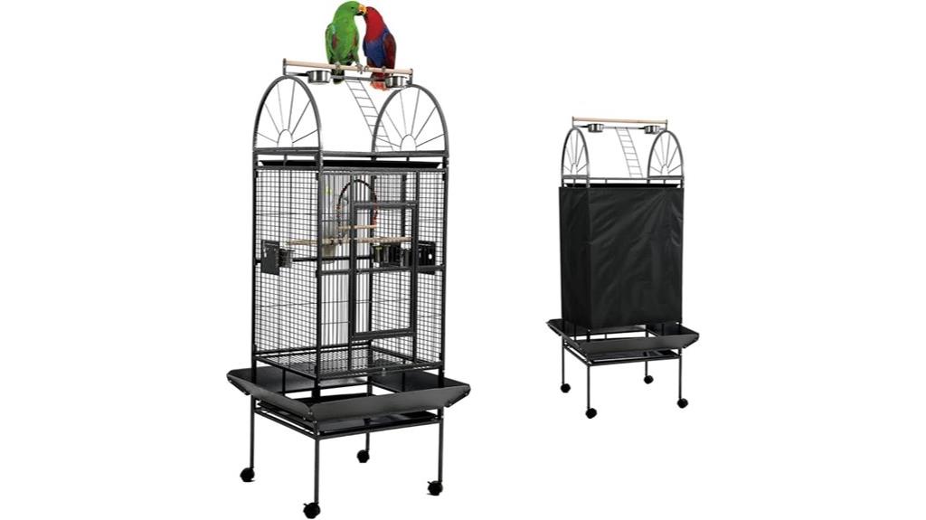 large bird cage with stand