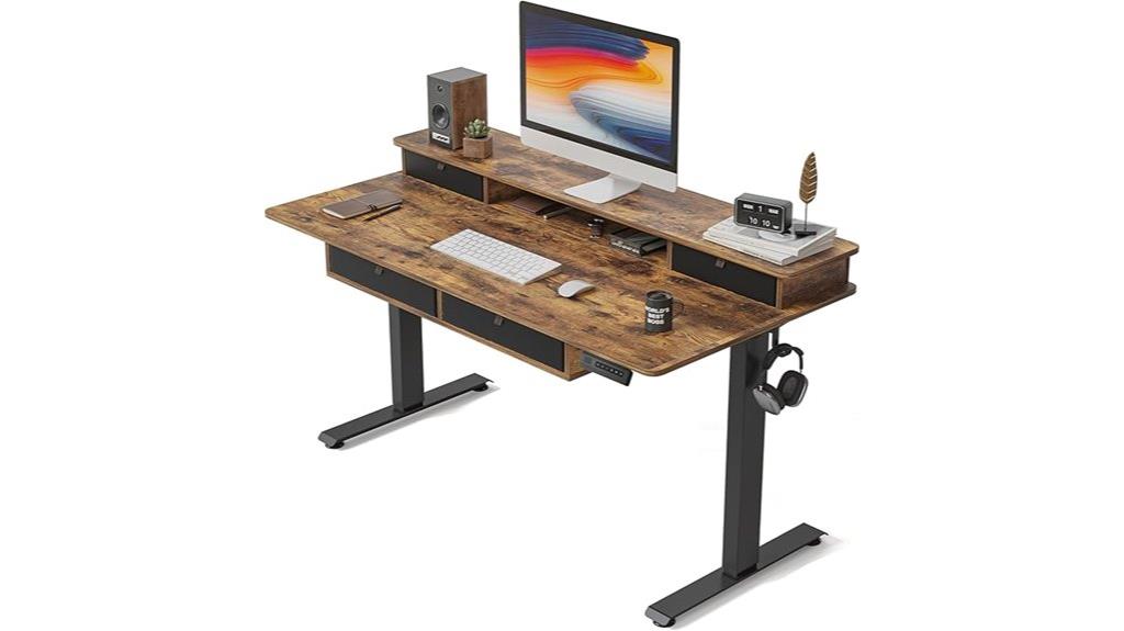 large electric desk with storage