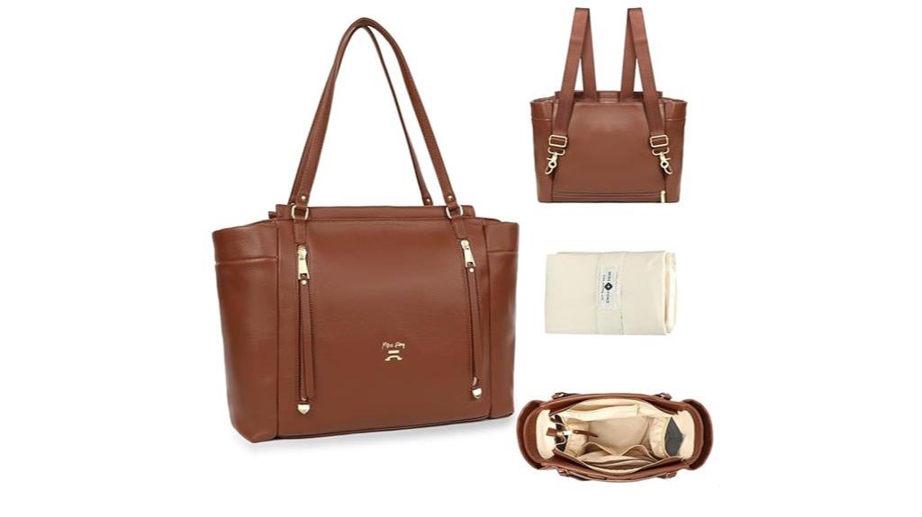 leather diaper bag tote