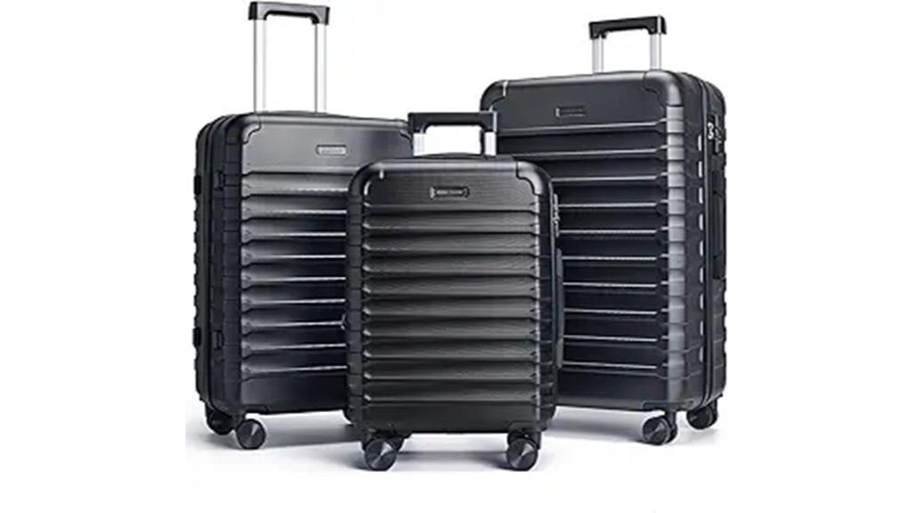 lightweight 3 piece luggage