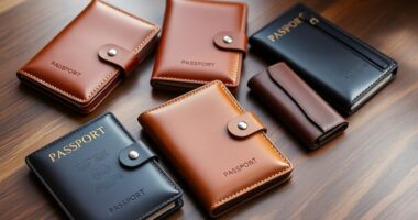 luxury leather passport sets