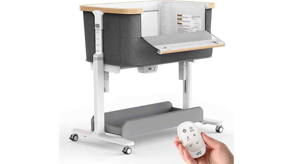 music wheels storage bassinet