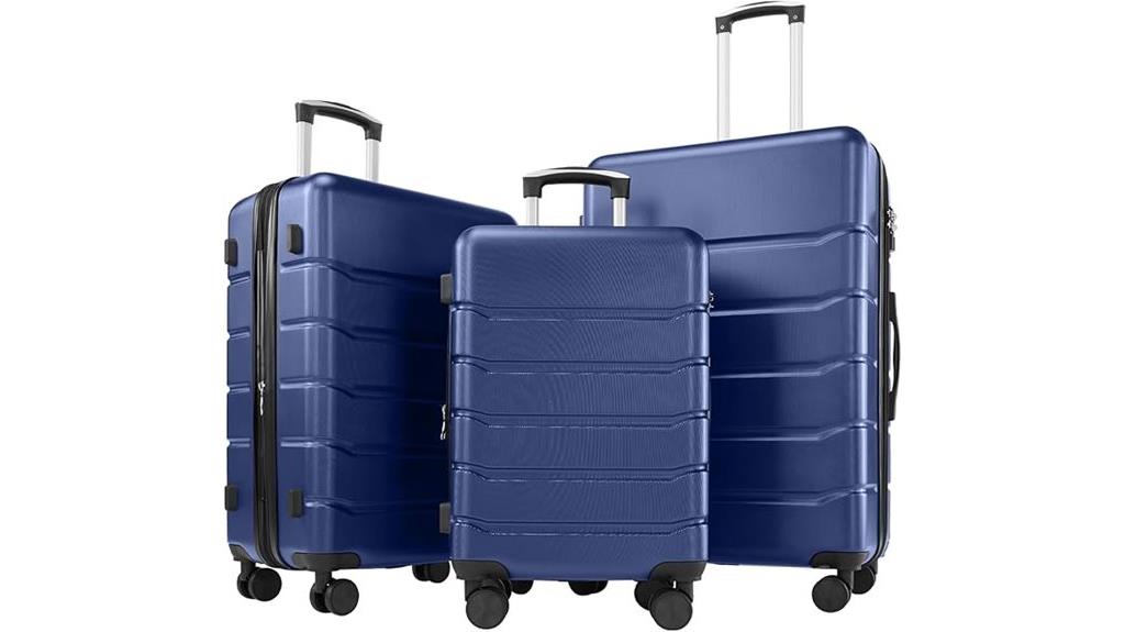 navy blue luggage set