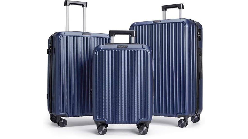 navy blue spinner luggage