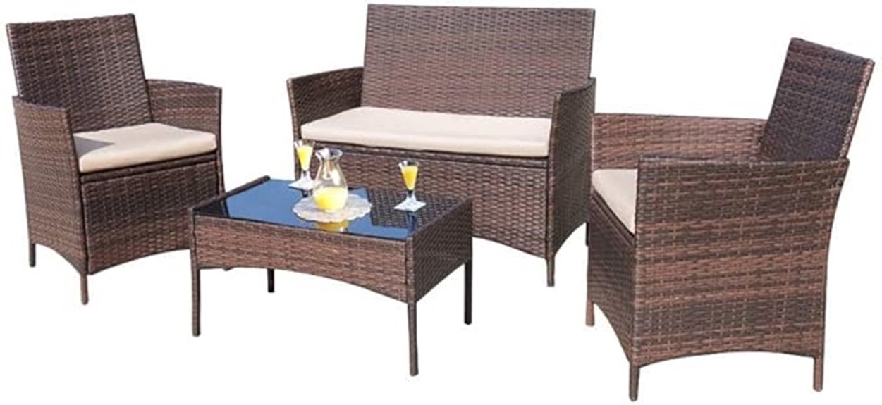 outdoor brown beige set
