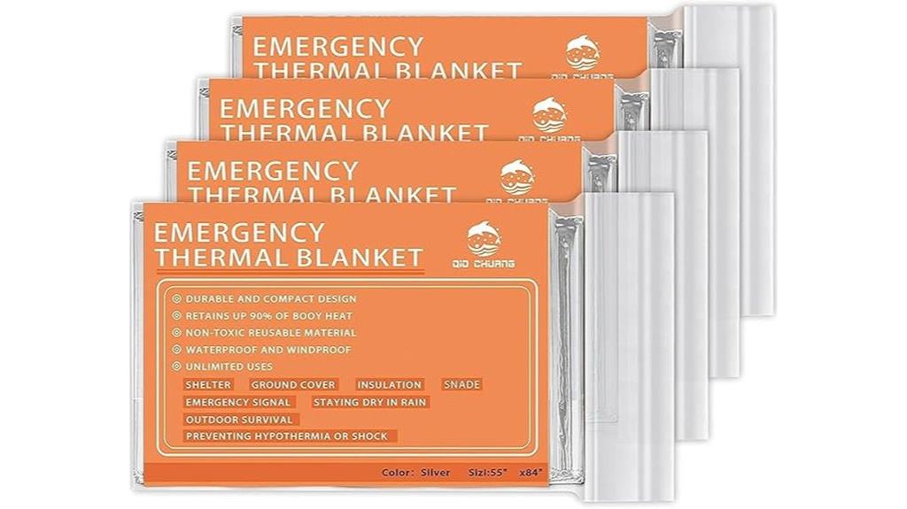 pack of four thermal blankets