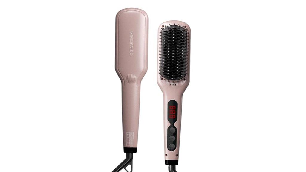 pink ceramic hair brush