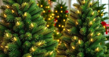 realistic pre lit christmas trees