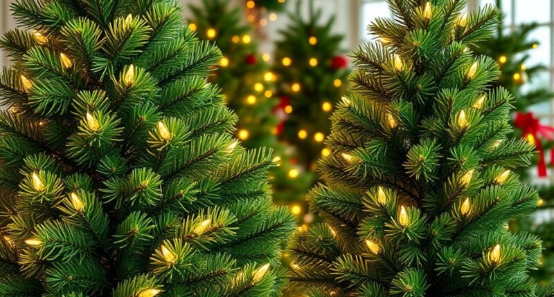 realistic pre lit christmas trees